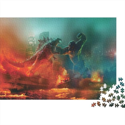 Godzilla Holzpuzzles 1000 Teile Für Erwachsene Geburtstagsgeschenk Educational Game Moderne Wohnkultur Family Challenging Games Stress Relief Toy 1000pcs (75x50cm) von MJCZEGDCR