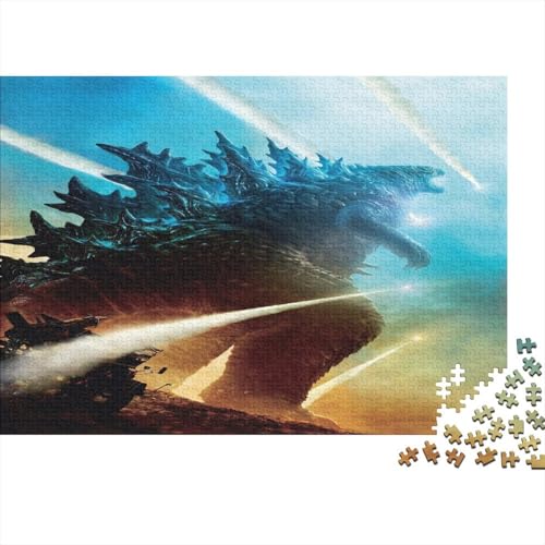 Godzilla Holzpuzzles Erwachsene 500 Teile Lernspiel Geschicklichkeitsspiel Für Die Ganze Familie Geburtstagsgeschenk Home Decor Stress Relief 500pcs (52x38cm) von MJCZEGDCR