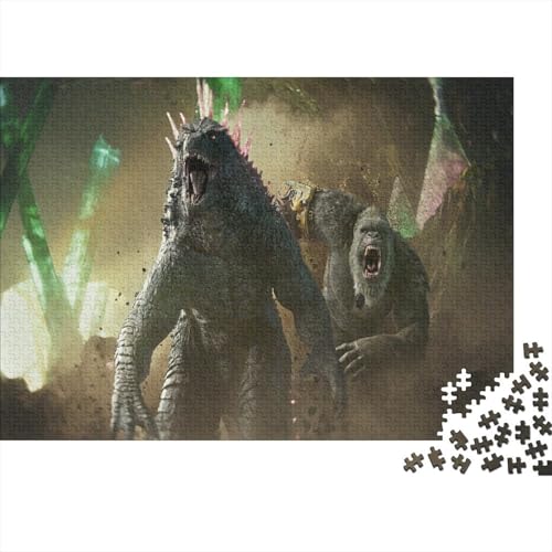 Godzilla Holzpuzzless 500 Teile Erwachsene Wohnkultur Educational Game Family Challenging Games Geburtstagsgeschenk Stress Relief Toy 500pcs (52x38cm) von MJCZEGDCR