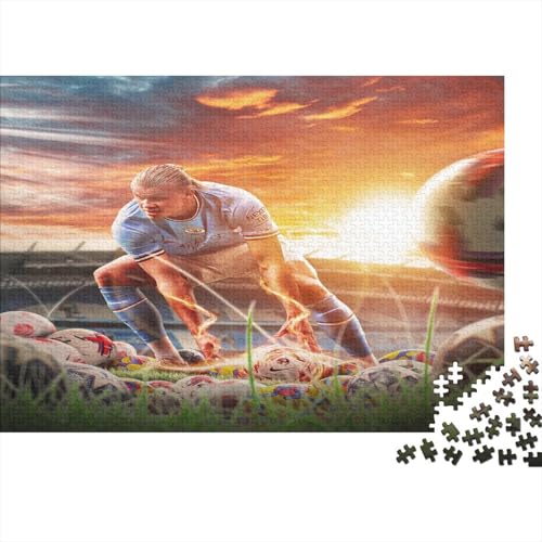 MJCZEGDCR Erling Haaland Holzpuzzles 300 Teile Erwachsene Moderne Wohnkultur Family Challenging Games Lernspiel Geburtstagsgeschenk Entspannung Und Intelligenz 300pcs (40x28cm) von MJCZEGDCR