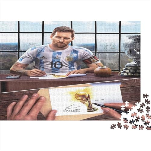 Messi Holzpuzzles 1000 Teile Erwachsene Home Decor Family Challenging Games Geburtstagsgeschenk Lernspiel Entspannung Und Intelligenz 1000pcs (75x50cm) von MJCZEGDCR