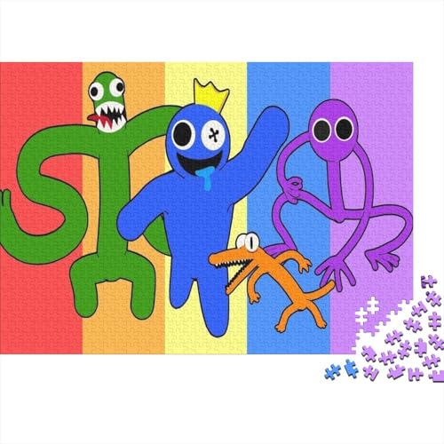 Rainbow Friends Holzpuzzles Erwachsene 500 Teile Geburtstagsgeschenk Family Challenging Games Moderne Wohnkultur Educational Game Stress Relief 500pcs (52x38cm) von MJCZEGDCR