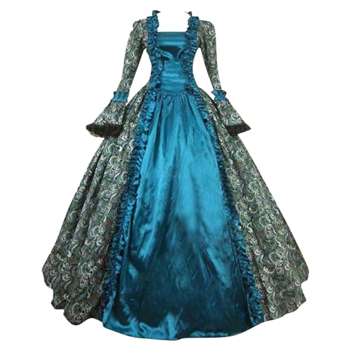 MJGkhiy Karneval Prinzessin Kleid Damen Vintage Mittelalterliches Kurviges Gothic Kleid Viktorianisches Elegantes Renaissance Kostüm Abend Keltisches Kleid Weihnachten Kleid Neujahr 2025 Party, von MJGkhiy