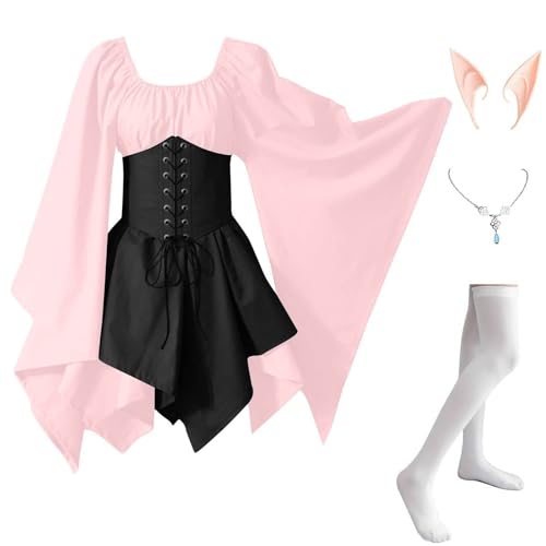 MJGkhiy Mittelalterliches Kleid Damen Bauerin Curvy Kleid Karneval Halloween Kostüm Prinzessin Steampunk Renaissance Gothic Kleidung Cosplay Viking Abend Viktorianisches Kleid kurz Zeremonie MJGkhiy Mittelalterliches Kleid Damen Bauerin Curvy Kleid Karneval Halloween Kostüm Prinzessin Steampunk Renaissance Gothic Kleidung Cosplay Viking Abend Viktorianisches Kleid kurz Zeremonie von MJGkhiy