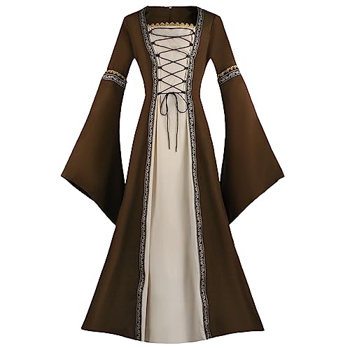 MJGkhiy Mittelalterliches Kleid Damen Edle Curvy Viktorianisches Kleid Lang Gothic Kleidung Cosplay Viking Halloween Kleid Karneval Steampunk Kleid Renaissance Zeremonie Kostüm Prinzessin Party MJGkhiy Mittelalterliches Kleid Damen Edle Curvy Viktorianisches Kleid Lang Gothic Kleidung Cosplay Viking Halloween Kleid Karneval Steampunk Kleid Renaissance Zeremonie Kostüm Prinzessin Party von MJGkhiy