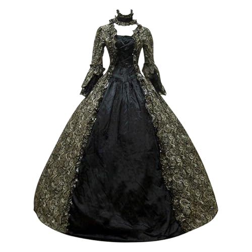 MJGkhiy Mittelalterliches Kleid Damen Edle Elegante Renaissance Kleid Steampunk Kostüm Prinzessin Gothic Kleidung Cosplay Viking Halloween Viktorianisches Kleid Lange Zeremonie Kleid Karneval Party MJGkhiy Mittelalterliches Kleid Damen Edle Elegante Renaissance Kleid Steampunk Kostüm Prinzessin Gothic Kleidung Cosplay Viking Halloween Viktorianisches Kleid Lange Zeremonie Kleid Karneval Party von MJGkhiy