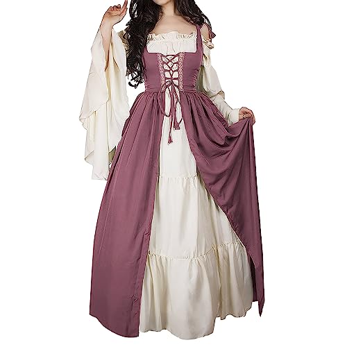 MJGkhiy Mittelalterliches Kleid Damen Edle Kurvige Renaissance Gothic Kleidung Cosplay Viking Halloween Viktorianisches Kleid Lang Steampunk Kostüm Prinzessin Party Kleid Karneval Abend MJGkhiy Mittelalterliches Kleid Damen Edle Kurvige Renaissance Gothic Kleidung Cosplay Viking Halloween Viktorianisches Kleid Lang Steampunk Kostüm Prinzessin Party Kleid Karneval Abend von MJGkhiy