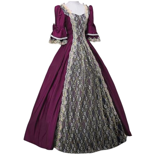 MJGkhiy Mittelalterliches Kleid Damen Edle Vintage Kleid Karneval Steampunk Renaissance Gothic Kostüm Prinzessin Halloween Viktorianisches Kleid Lange Party Kleidung Cosplay Viking Abend MJGkhiy Mittelalterliches Kleid Damen Edle Vintage Kleid Karneval Steampunk Renaissance Gothic Kostüm Prinzessin Halloween Viktorianisches Kleid Lange Party Kleidung Cosplay Viking Abend von MJGkhiy