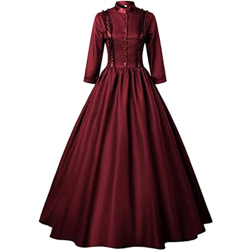 MJGkhiy Mittelalterliches Kleid Damen Edle Vintage Kleidung Cosplay Viking Gothic Viktorianisches Kleid Lang Halloween Kleid Karneval Steampunk Kleid Renaissance Party Kostüm Prinzessin Abend MJGkhiy Mittelalterliches Kleid Damen Edle Vintage Kleidung Cosplay Viking Gothic Viktorianisches Kleid Lang Halloween Kleid Karneval Steampunk Kleid Renaissance Party Kostüm Prinzessin Abend von MJGkhiy