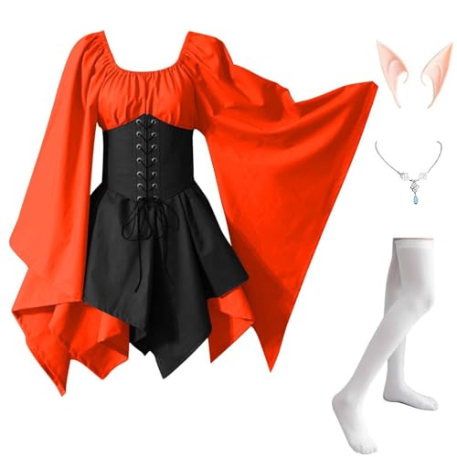 MJGkhiy Mittelalterliches Kleid Damen Krieger Elegante Kleidung Cosplay Viking Gothic Kleid Renaissance Halloween Kleid Karneval Steampunk Kostüm Prinzessin Party Viktorianisches Kleid Kurz Abend MJGkhiy Mittelalterliches Kleid Damen Krieger Elegante Kleidung Cosplay Viking Gothic Kleid Renaissance Halloween Kleid Karneval Steampunk Kostüm Prinzessin Party Viktorianisches Kleid Kurz Abend von MJGkhiy