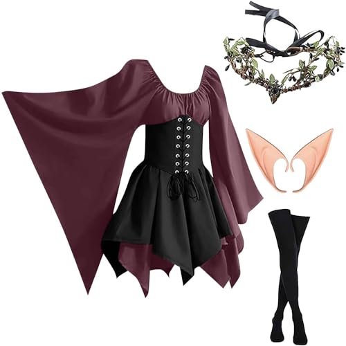 MJGkhiy Mittelalterliches Kleid Damen Volk Curvy Kleidung Cosplay Viking Gothic Kostüm Prinzessin Steampunk Kleid Karneval Halloween Viktorianisches Kleid Kurz Abend Kleid Renaissance Party MJGkhiy Mittelalterliches Kleid Damen Volk Curvy Kleidung Cosplay Viking Gothic Kostüm Prinzessin Steampunk Kleid Karneval Halloween Viktorianisches Kleid Kurz Abend Kleid Renaissance Party von MJGkhiy