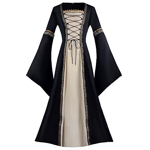 MJGkhiy Mittelalterliches Kleid Damen Volk Curvy Viktorianisches Kleid Lang Steampunk Kleid Renaissance Halloween Kleid Karneval Gothic Kostüm Prinzessin Abend Kleidung Cosplay Viking Zeremonie MJGkhiy Mittelalterliches Kleid Damen Volk Curvy Viktorianisches Kleid Lang Steampunk Kleid Renaissance Halloween Kleid Karneval Gothic Kostüm Prinzessin Abend Kleidung Cosplay Viking Zeremonie von MJGkhiy
