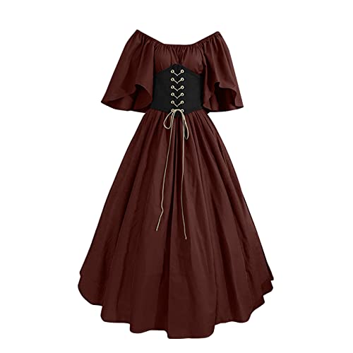 MJGkhiy Mittelalterliches Kleid Damen Volk Elegante Kleidung Cosplay Viking Gothic Kleid Karneval Steampunk Kleid Viktorianisches Kleid Lang Halloween Kostüm Prinzessin Party Kleid Renaissance MJGkhiy Mittelalterliches Kleid Damen Volk Elegante Kleidung Cosplay Viking Gothic Kleid Karneval Steampunk Kleid Viktorianisches Kleid Lang Halloween Kostüm Prinzessin Party Kleid Renaissance von MJGkhiy