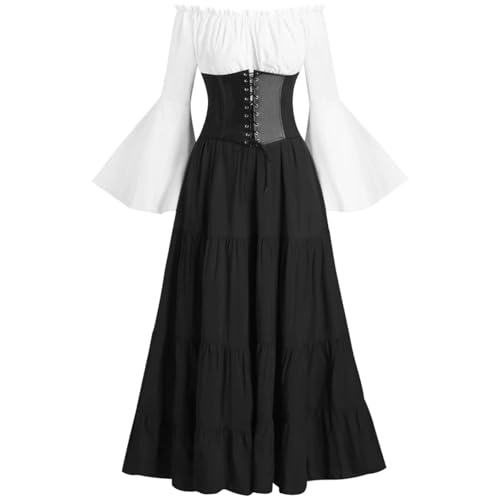 MJGkhiy Mittelalterliches Kleid Damen Volk Elegantes Kleid Karneval Halloween Kleid Renaissance Gothic Kostüm Prinzessin Steampunk Kleid Viktorianisches Kleid Lange Zeremonie Kleidung Cosplay Viking MJGkhiy Mittelalterliches Kleid Damen Volk Elegantes Kleid Karneval Halloween Kleid Renaissance Gothic Kostüm Prinzessin Steampunk Kleid Viktorianisches Kleid Lange Zeremonie Kleidung Cosplay Viking von MJGkhiy