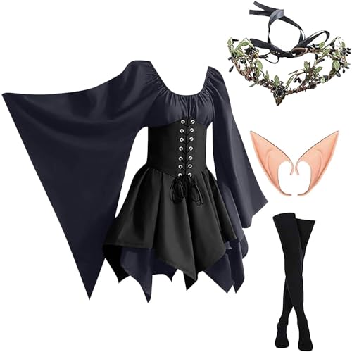 MJGkhiy Mittelalterliches Kleid Damen Volk Vintage Kleidung Cosplay Viking Gothic Viktorianisches Kleid Kurz Halloween Kleid Karneval Steampunk Kostüm Prinzessin Zeremonie Kleid Renaissance Abend MJGkhiy Mittelalterliches Kleid Damen Volk Vintage Kleidung Cosplay Viking Gothic Viktorianisches Kleid Kurz Halloween Kleid Karneval Steampunk Kostüm Prinzessin Zeremonie Kleid Renaissance Abend von MJGkhiy