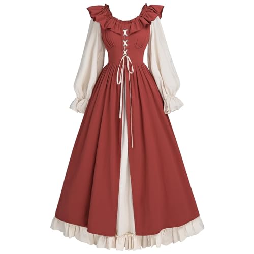 MJGkhiy Mittelalterliches Kleid Damen Volk Vintage Viktorianisches Kleid Lang Gothic Kleidung Cosplay Viking Halloween Renaissance Kleid Steampunk Kleid Karneval Party Kostüm Prinzessin Zeremonie MJGkhiy Mittelalterliches Kleid Damen Volk Vintage Viktorianisches Kleid Lang Gothic Kleidung Cosplay Viking Halloween Renaissance Kleid Steampunk Kleid Karneval Party Kostüm Prinzessin Zeremonie von MJGkhiy