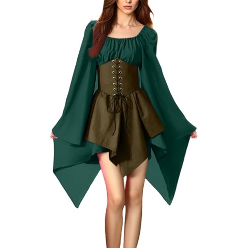 MJGkhiy Mittelalterliches Kleid Damen Volkskostüm Curvy Cosplay Viking Halloween Kleid Karneval Gothic Viktorianisches Kleid kurz Steampunk Kostüm Prinzessin Zeremonie Kleid Renaissance Abend MJGkhiy Mittelalterliches Kleid Damen Volkskostüm Curvy Cosplay Viking Halloween Kleid Karneval Gothic Viktorianisches Kleid kurz Steampunk Kostüm Prinzessin Zeremonie Kleid Renaissance Abend von MJGkhiy