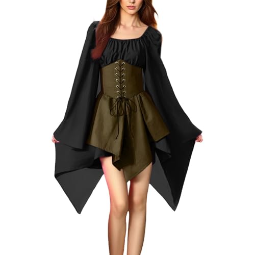 MJGkhiy Mittelalterliches Kleid Damen Volkskostüm Curvy Cosplay Viking Halloween Kleid Karneval Gothic Viktorianisches Kleid kurz Steampunk Kostüm Prinzessin Zeremonie Kleid Renaissance Abend MJGkhiy Mittelalterliches Kleid Damen Volkskostüm Curvy Cosplay Viking Halloween Kleid Karneval Gothic Viktorianisches Kleid kurz Steampunk Kostüm Prinzessin Zeremonie Kleid Renaissance Abend von MJGkhiy