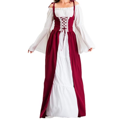 MJGkhiy Mittelalterliches Kleid für Damen, Volk, elegant, viktorianisches Kleid, lang, Steampunk, Renaissance-Kleid, Gothic-Kleid, Cosplay, Viking, Halloween, Karneval, Abend, Kostüm, Prinzessin MJGkhiy Mittelalterliches Kleid für Damen, Volk, elegant, viktorianisches Kleid, lang, Steampunk, Renaissance-Kleid, Gothic-Kleid, Cosplay, Viking, Halloween, Karneval, Abend, Kostüm, Prinzessin von MJGkhiy