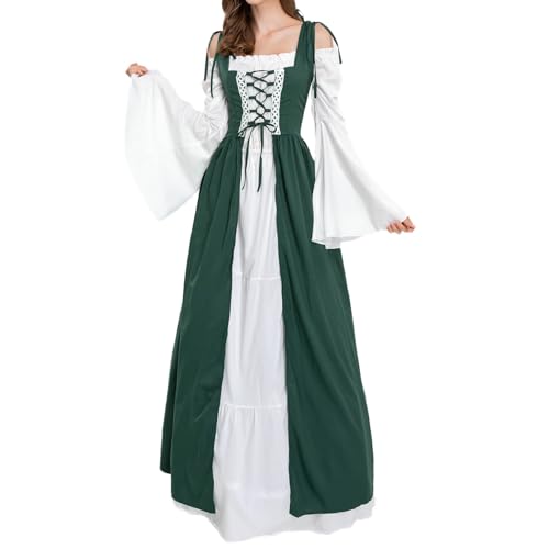 MJGkhiy Mittelalterliches Kleid für Damen, Volk, elegant, viktorianisches Kleid, lang, Steampunk, Renaissance-Kleid, Gothic-Kleid, Cosplay, Viking, Halloween, Karneval, Abend, Kostüm, Prinzessin MJGkhiy Mittelalterliches Kleid für Damen, Volk, elegant, viktorianisches Kleid, lang, Steampunk, Renaissance-Kleid, Gothic-Kleid, Cosplay, Viking, Halloween, Karneval, Abend, Kostüm, Prinzessin von MJGkhiy
