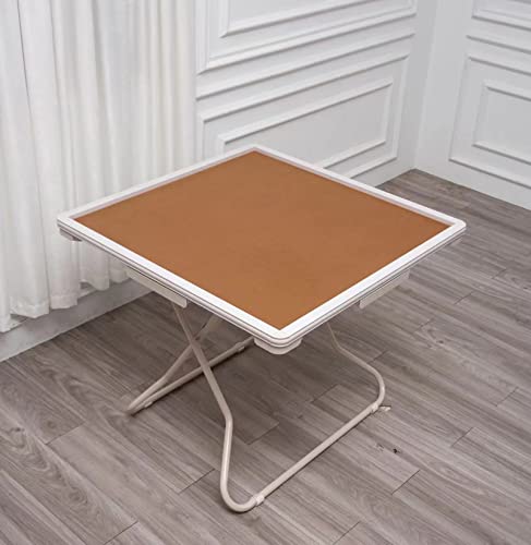 MJMLUCK 35" klappbarer Mahjong-Tisch, PVC-Kartentisch mit gerader Kante, Getränkehalter und Schublade, quadratischer, ultraschmaler Rahmen, Kaffee (Kaffee groß) von MJMLUCK