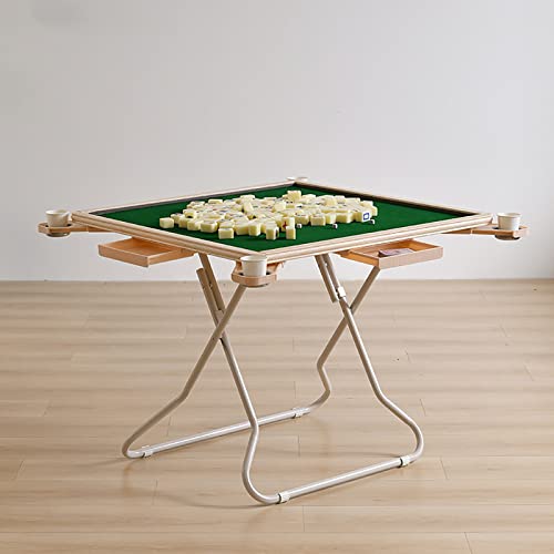 MJMLUCK Klappbarer Mahjong-Tisch, Kartentische, klappbar, quadratisch, 88,6 x 88,6 cm, für 4 Personen, verschleißfeste Schreibtischplatte für Mahjong, Poker, Blackjack,D von MJMLUCK