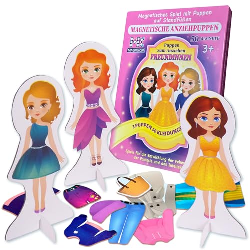 MAGNIKON Magnetische Anziehpuppen Freundinnen, Magnet Puppen zum Anziehen, Magnet Anziehpuppen, Spielzeug für unterwegs, Anziehbuch, Magnetspiel mit 50 Magneten MAGNIKON Magnetische Anziehpuppen Freundinnen, Magnet Puppen zum Anziehen, Magnet Anziehpuppen, Spielzeug für unterwegs, Anziehbuch, Magnetspiel mit 50 Magneten von MK MAGNIKON