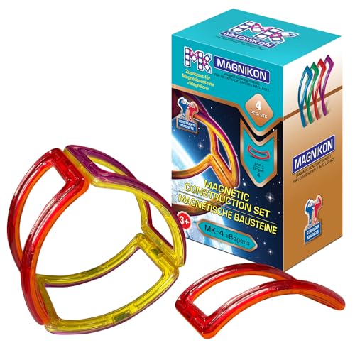 MAGNIKON Magnetische Bausteine Bogen 4 STK Zusatzset - Montessori Spielzeug ab 3 Jahre, Magnete Kinder, Magnetspiel Magnetbausteine, Magnet Tiles, Magnetic Building Blocks, Kinderspielzeug Bauklötze von MK MAGNIKON