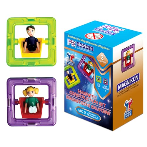 MAGNIKON Magnetische Bausteine Ersatzset | Magnetbausteine | Kinderspielzeug ab 3 Jahre | Geschenk Für Mädchen, Jungen | Montessori Spielzeug | (Figuren: Mädchen und Bub) von MK MAGNIKON