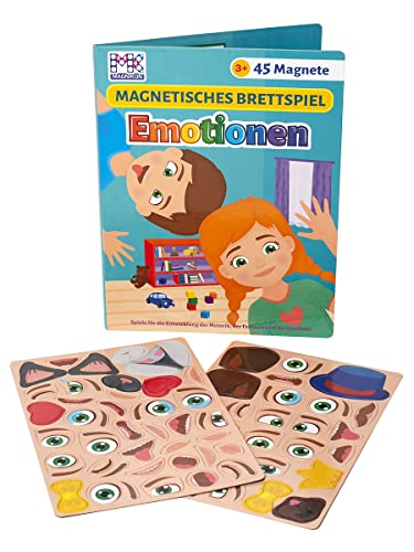 MAGNIKON Magnetspiel Emotionen 45 Magnete - Spielzeug für Kinder ab 3 Jahre, Kinderspielzeug für die Beschäftigung bei der Autofahrt - Spiel für Unterwegs mit verschiedenen Magnet Puzzle - Magnetbuch von MK MAGNIKON