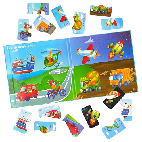 MAGNIKON UD111- Erste Große Puzzles 2 Teile Verkehrsmittel mit 16 Magneten, Kleinkinder Magnetisch Duo Kinderpuzzles, Lernspiel für Autofahrt, Kinder Beschäftigung, Spiele für Unterwegs von MK MAGNIKON