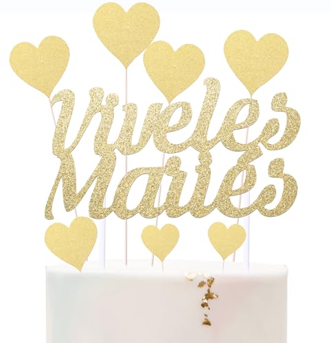 Kuchendekoration für Hochzeit, französisch, Dekoration für Verlobung | Hochzeitstorte, Tortendekoration, Vives les Maries, Geschenk zur Hochzeit von MKISHINE