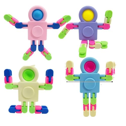 Fidget Transformable Sensory Toys, 12PCS Roboter Fidget Toys, Deformation Chain Transformator Fingertip Spielzeug, DIY Spielzeug, Geschenk für Kinder Erwachsene von MKKZLPN