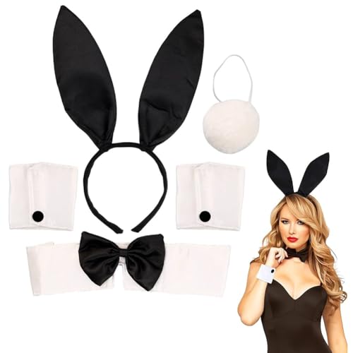 MKKZLPN Bunny Kostüm, Bunny Zubehör Bunny Outfit Bunny Kostüm Erwachsene Bunny Kostüm Erwachsene Bunny Ohren Osterhasen Kostüm Se für Weihnachten Ostern Cosplay Kostüm Party von MKKZLPN