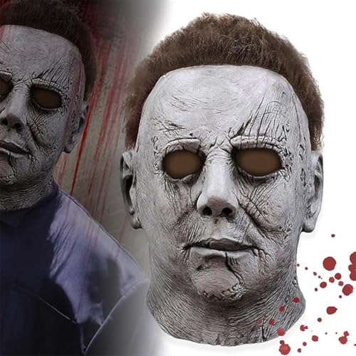 MKKZLPN Halloween Gruselige Maske Horror Halloween Kostüm-Party-Dämonen-Maske mit Kopftuch Dress Up Halloween Party Requisiten von MKKZLPN