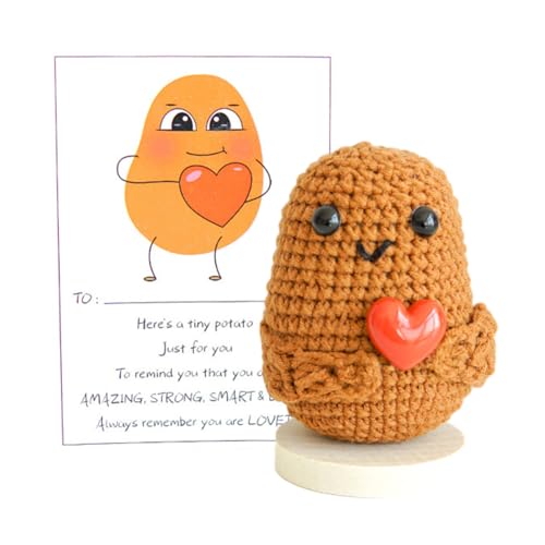 MKKZLPN Pocket Hug Positive Kartoffel Mini Plüsch Figuren Lustige Kartoffel Puppe Kreative Strickwolle Kartoffel Puppe Niedliche Kartoffel Puppe für Freundin für Frauen Mutmacher für Freund von MKKZLPN