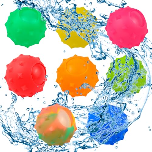 Wiederverwendbare Wasserballons 16 Stück Weiche Silikon-Wasserspritzkugeln Strandspielzeug für Kinder Sommerpartys Wasserbomben Silikon für Outdoor Wasserpark von MKKZLPN