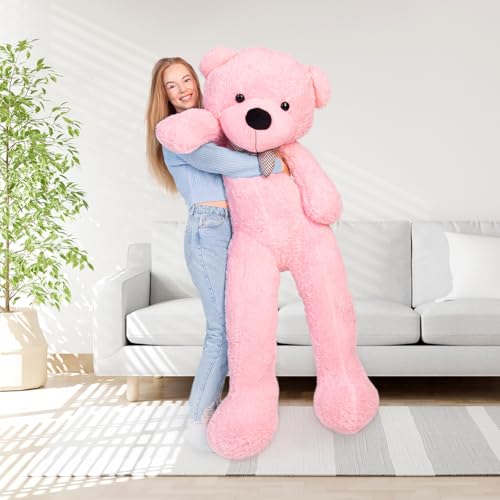 MAKOSAS Teddybär Kuschelig Plüschbär Weiches Spielzeug für Kinder (Rosa, 180cm) von MKS