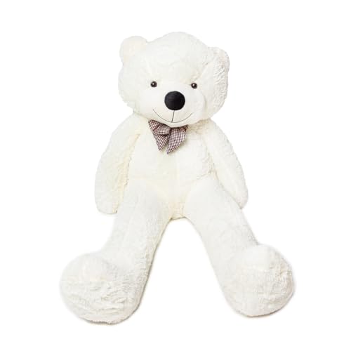 MAKOSAS Teddybär Kuschelig Plüschbär Weiches Spielzeug für Kinder (Weiß, 120cm) von MKS