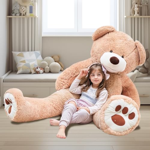 MKS Teddybär XXL 200cm – Riesiges Kuscheltier für Kinder & Erwachsene – Flauschiges XXL Plüschtier – Großer Teddybär als Geschenk für Geburtstag & Valentinstag – Weich & pflegeleicht von MKS