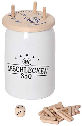 ML ARSCHLECKEN 350 Spiel Set Bierdeckelspiel - Warum Immer ich mit Bier & Bierkrug von ML ARSCHLECKEN 350