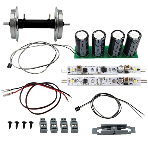 ML-Train Beleuchtungs-Set mit LED-Lichtleiste analog/digital und kugelgelagertem Voll-Radsatz - Für die Innenbeleuchtung in Personenwagen und Gebäuden - Gartenbahn Spur G Zubehör (Lange Wagen) von ML-Train