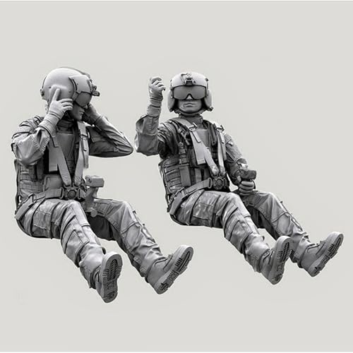 MLCYYJS 1/35 Hubschrauber pilot Soldat Resin Modellbausatz Unbemalt und unmontiert Figur Resin Modellbausatz (2 Figuren, ohne Hubschrauber) // x9D2L3 von MLCYYJS