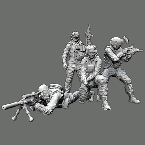 MLCYYJS 1/35 Sci-Fi Agent Warrior Modellbausatz aus Resin, unbemalt und unmontiert, Figuren aus Resin (4 Figuren) // x8D7L5 von MLCYYJS