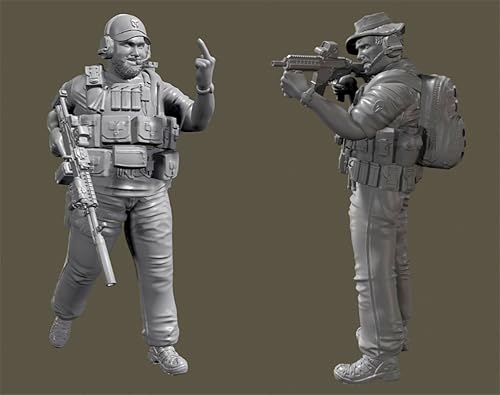 MLCYYJS 1/35 Sci-Fi Agent Warrior Resin Model Kit Unbemalt und unmontiert Figur Resin Model Kit (2 Figuren) // x9D3L1 von MLCYYJS