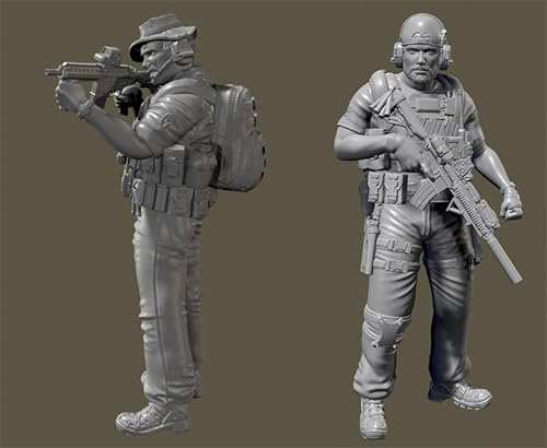 MLCYYJS 1/35 Sci-Fi Agent Warrior Resin Model Kit Unbemalt und unmontiert Figur Resin Model Kit (2 Figuren) // x9D3L2 von MLCYYJS