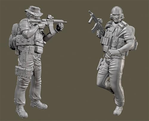 MLCYYJS 1/35 Sci-Fi Agent Warrior Resin Model Kit Unbemalt und unmontiert Figur Resin Model Kit (2 Figuren) // x9D3L3 von MLCYYJS