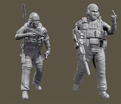 MLCYYJS 1/35 Sci-Fi Agent Warrior Resin Model Kit Unbemalt und unmontiert Figur Resin Model Kit (2 Figuren) // x9D3L9 von MLCYYJS