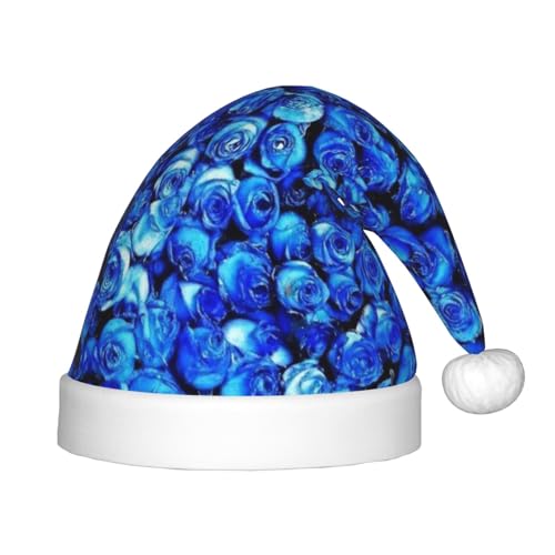 MLTRFGJ Blaue Rose bedruckte Kinder-Weihnachtsmütze, geeignet für Urlaub und Party-Dekoration MLTRFGJ Blaue Rose bedruckte Kinder-Weihnachtsmütze, geeignet für Urlaub und Party-Dekoration von MLTRFGJ