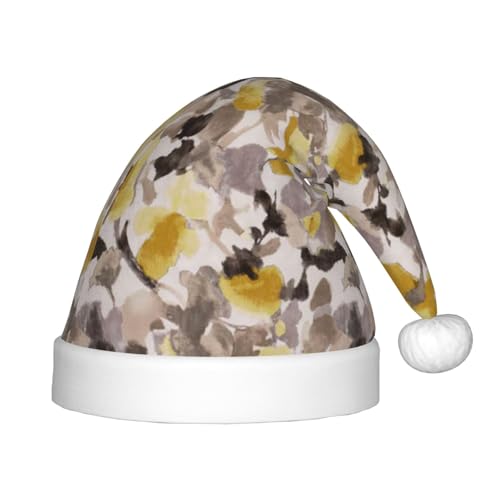 MLTRFGJ Kinderweihnachtsmütze mit gelb-grauem Blumendruck, geeignet für Urlaub und Party-Dekoration MLTRFGJ Kinderweihnachtsmütze mit gelb-grauem Blumendruck, geeignet für Urlaub und Party-Dekoration von MLTRFGJ